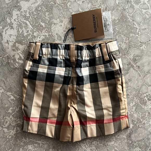 Burberry Unisex Royston Icon Stripes Stretch Shorts, Beige Size 6M, New w/Tag - Picture 2 of 12